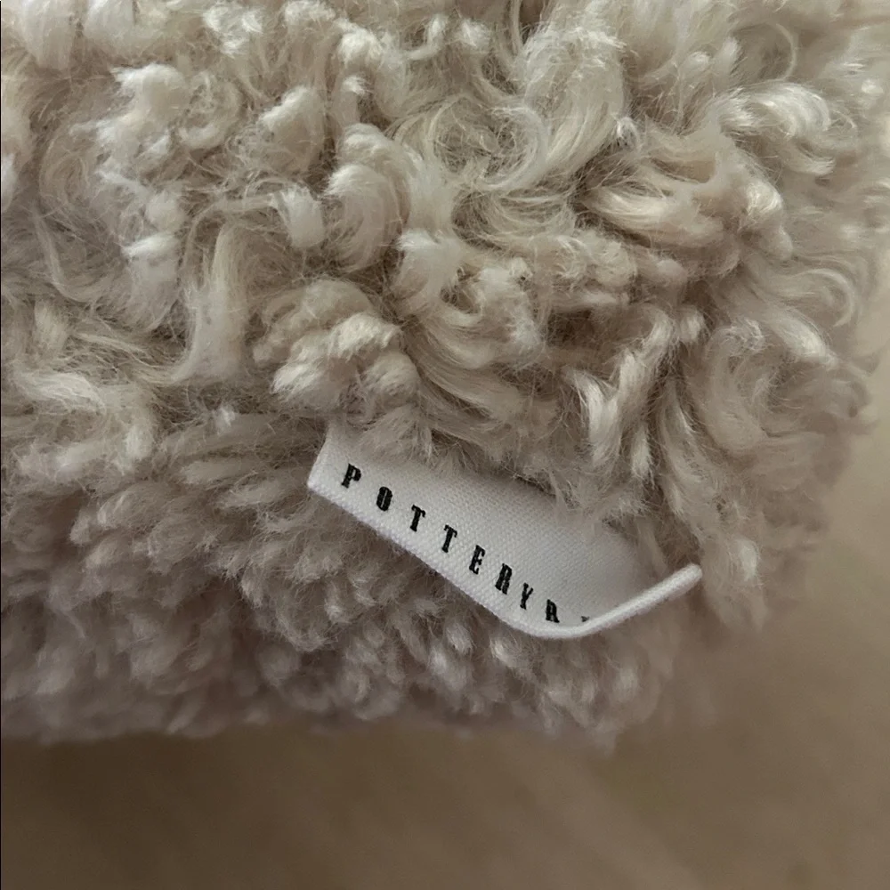 Pottery Barn Doodle Faux Fur pillow w/ bell